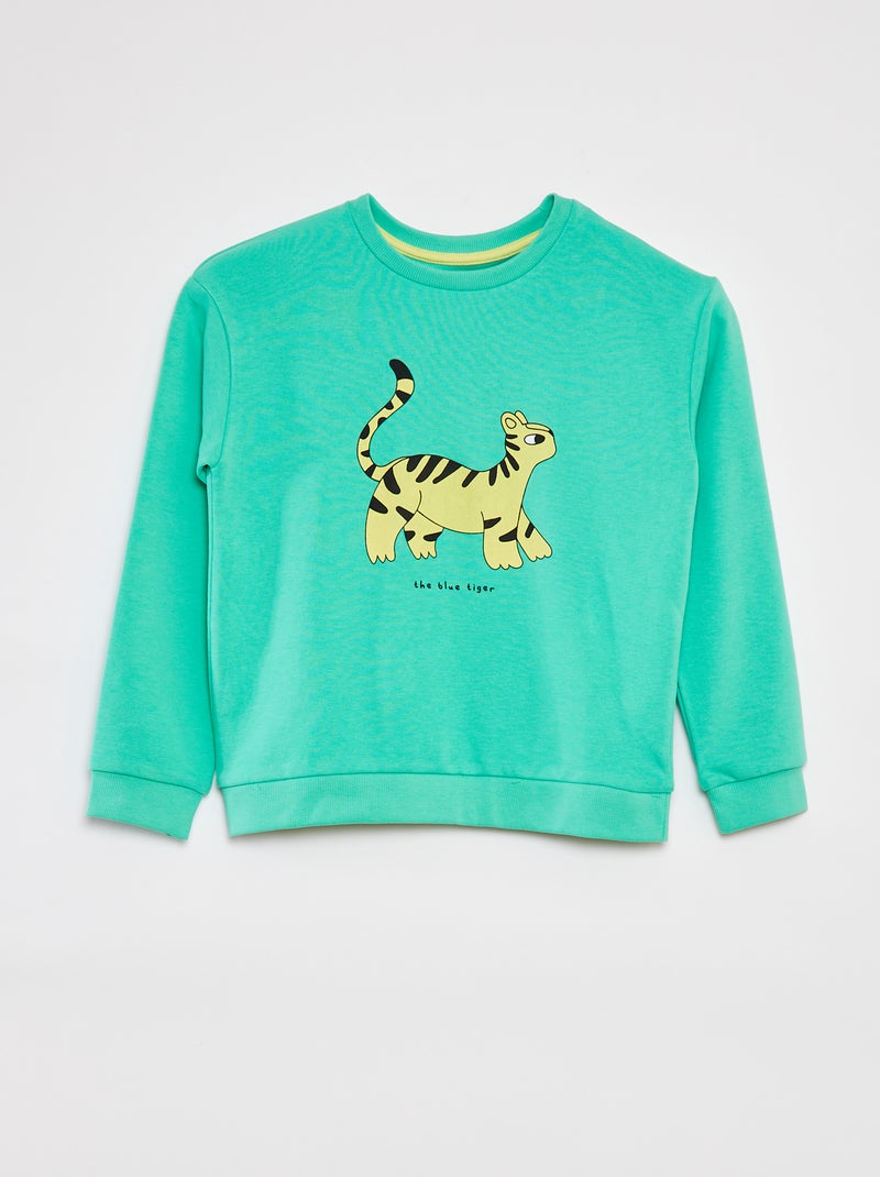 Conjunto sweatshirt em French Terry + calções - 2 peças VERDE - Kiabi