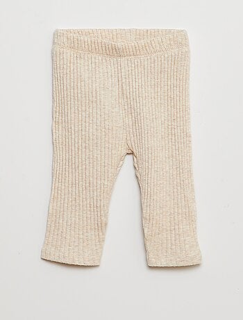 Conjunto sweatshirt em moletão + leggings nervuradas - 2 peças