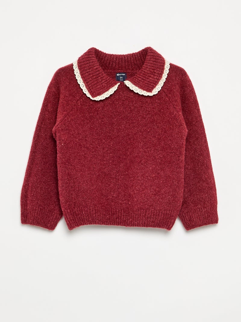 Conjunto sweatshirt + legging em malha - 2 peças Vermelho - Kiabi