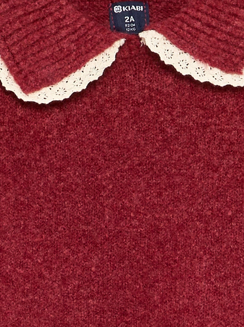 Conjunto sweatshirt + legging em malha - 2 peças Vermelho - Kiabi