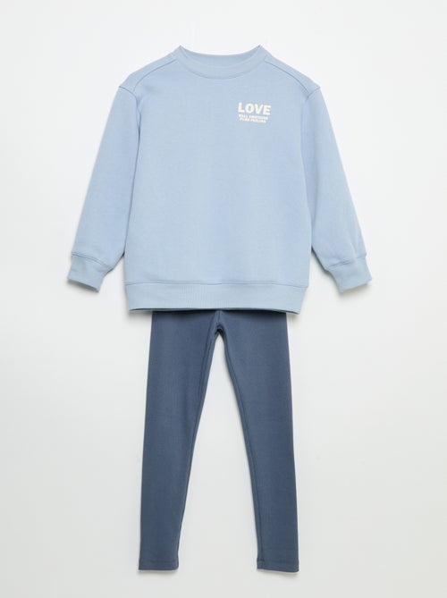 Conjunto sweatshirt + leggings - 2 peças - Kiabi