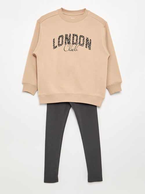 Conjunto sweatshirt + leggings - 2 peças - Kiabi
