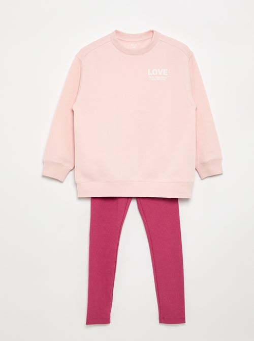 Conjunto sweatshirt + leggings - 2 peças - Kiabi