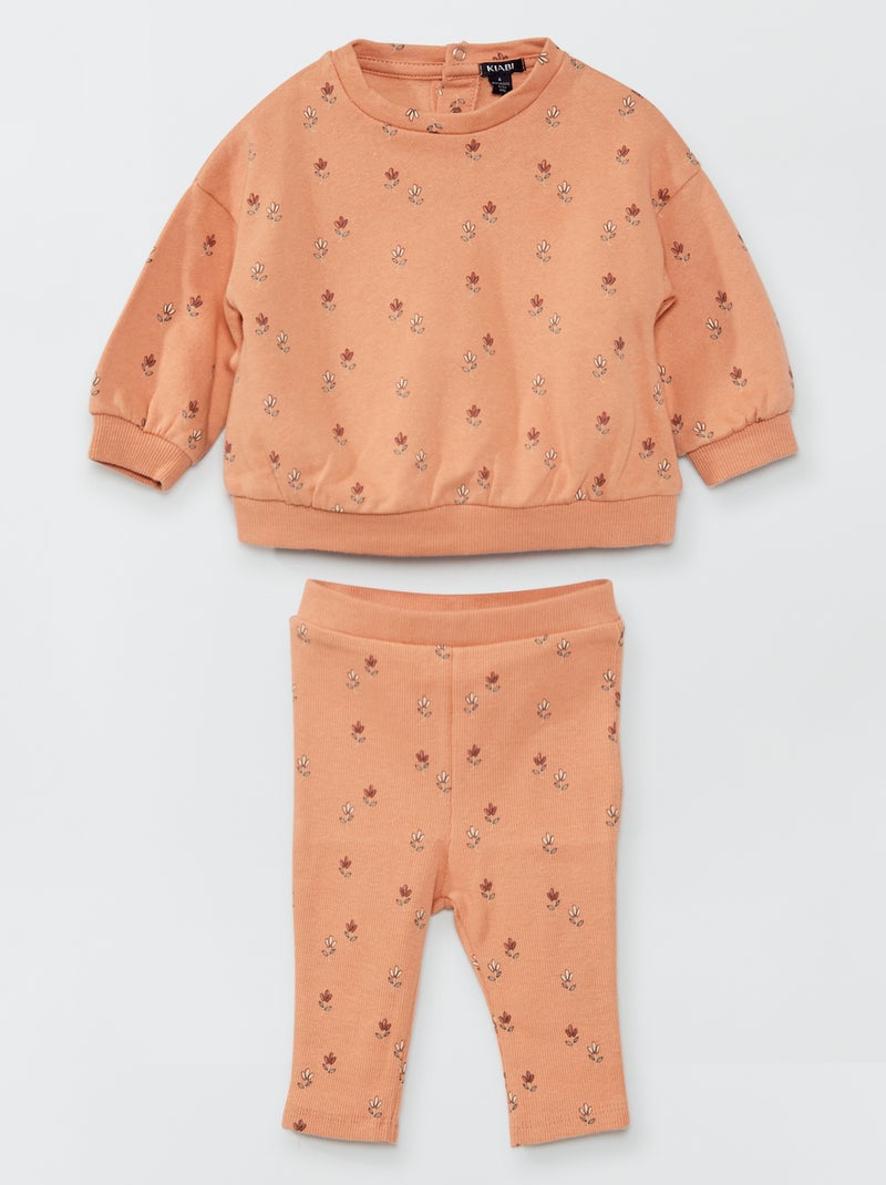 Conjunto sweatshirt + leggings - 2 peças ROSA - Kiabi