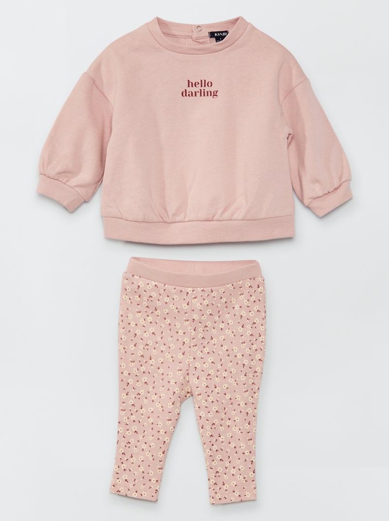 Conjunto sweatshirt + leggings - 2 peças VIOLETA - Kiabi