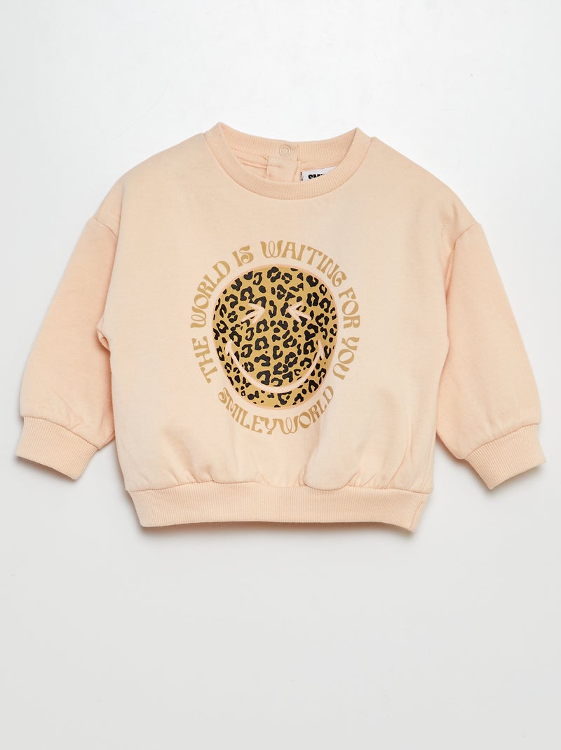 Conjunto sweatshirt + leggings - SmileyWorld BEGE - Kiabi