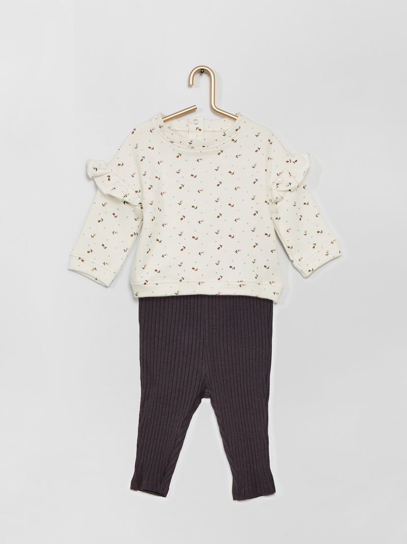 Conjunto sweatshirt + leggings BRANCO - Kiabi