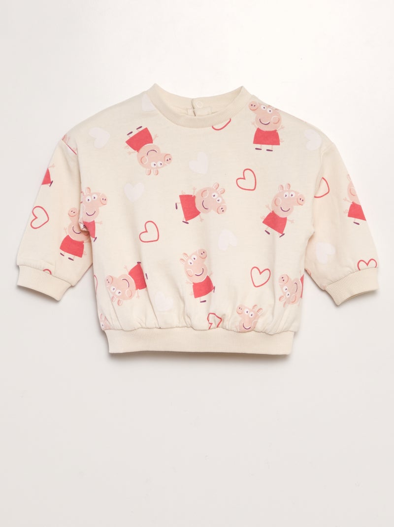 Conjunto sweatshirt + leggings caneladas 'Porquinha Peppa' - 2 peças ROSA - Kiabi