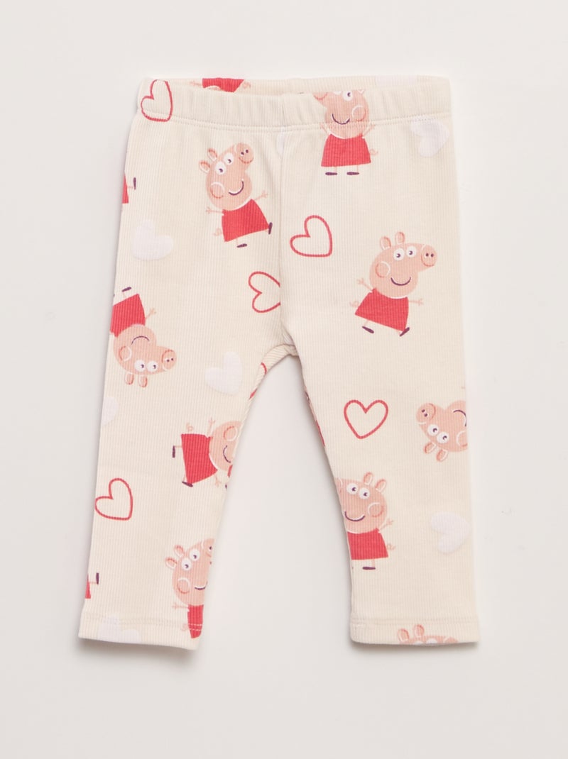 Conjunto sweatshirt + leggings caneladas 'Porquinha Peppa' - 2 peças ROSA - Kiabi