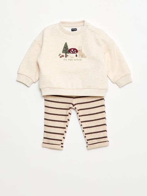 Conjunto sweatshirt + leggings com desenho - Kiabi