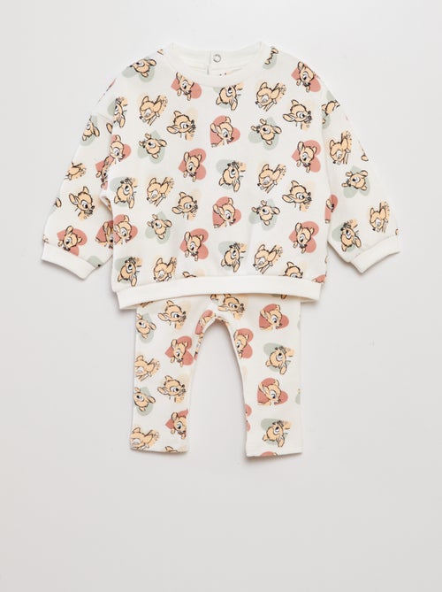 Conjunto sweatshirt + leggings com estampado 'Bambi' - Kiabi
