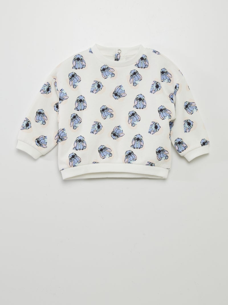 Conjunto sweatshirt + leggings com estampado 'Stitch' BRANCO - Kiabi