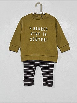 Conjunto sweatshirt + leggings em tricô - Kiabi