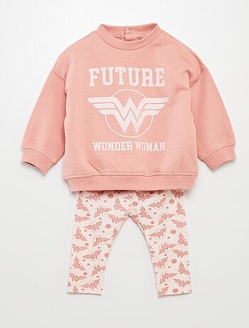 Conjunto sweatshirt + leggings 'Mulher Maravilha' - 2 peças