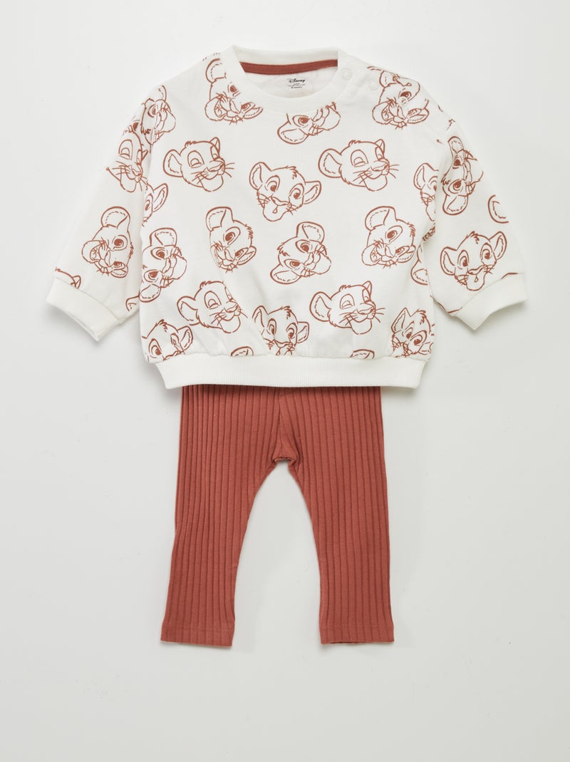 Conjunto sweatshirt + leggings 'Simba' BRANCO - Kiabi