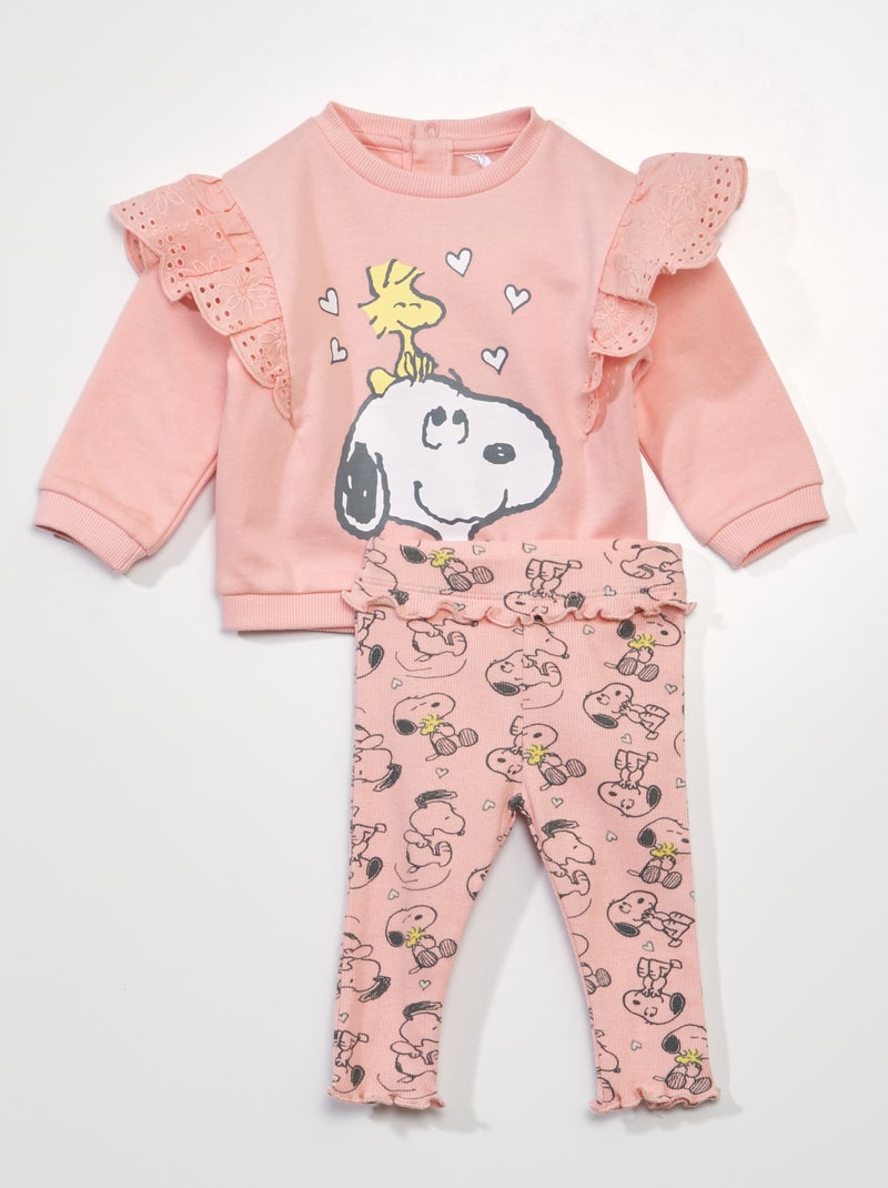 Conjunto sweatshirt + leggings 'Snoopy' ROSA - Kiabi