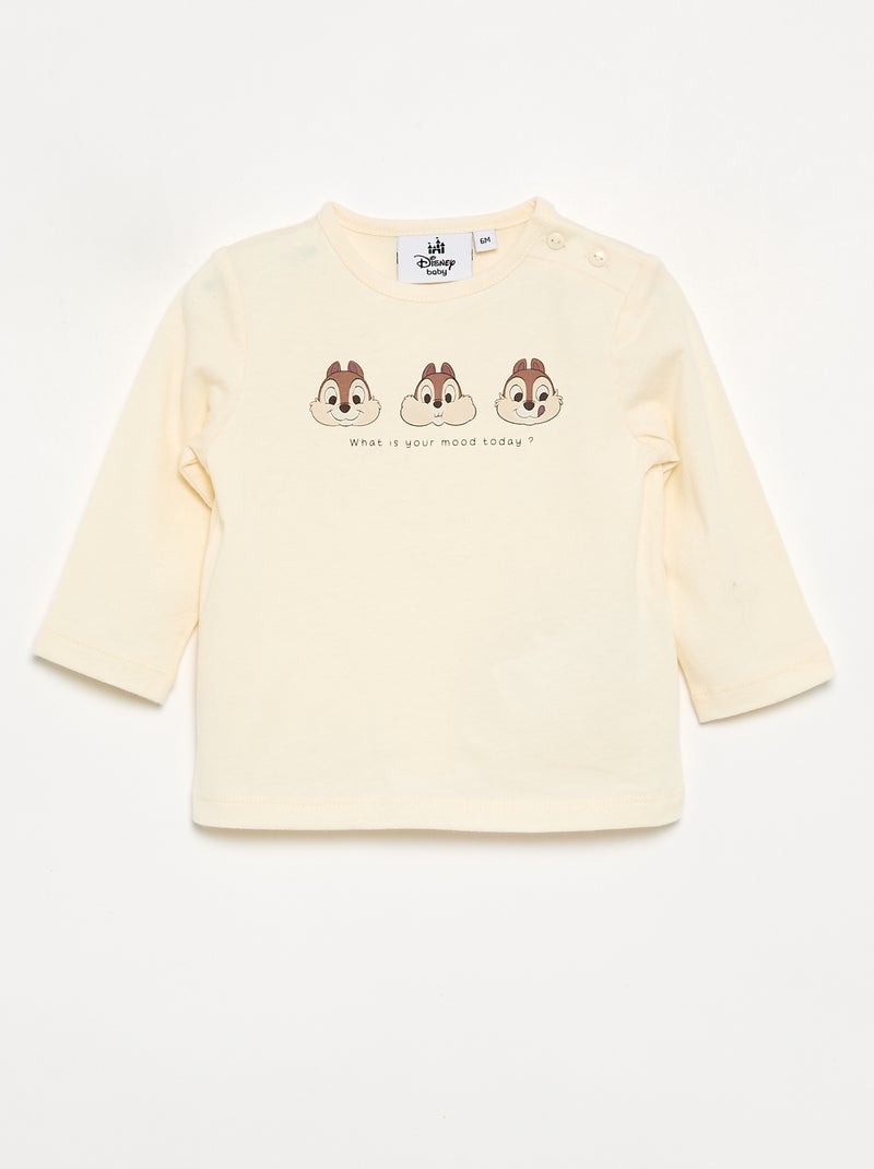 Conjunto sweatshirt + t-shirt + calças 'Tico e Teco' 'Disney' - 3 peças Bege - Kiabi