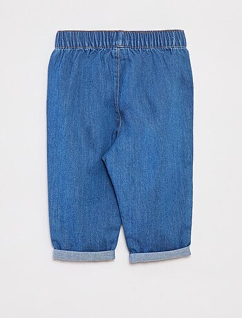 Conjunto t-shirt às riscas + calças de ganga - 2 peças