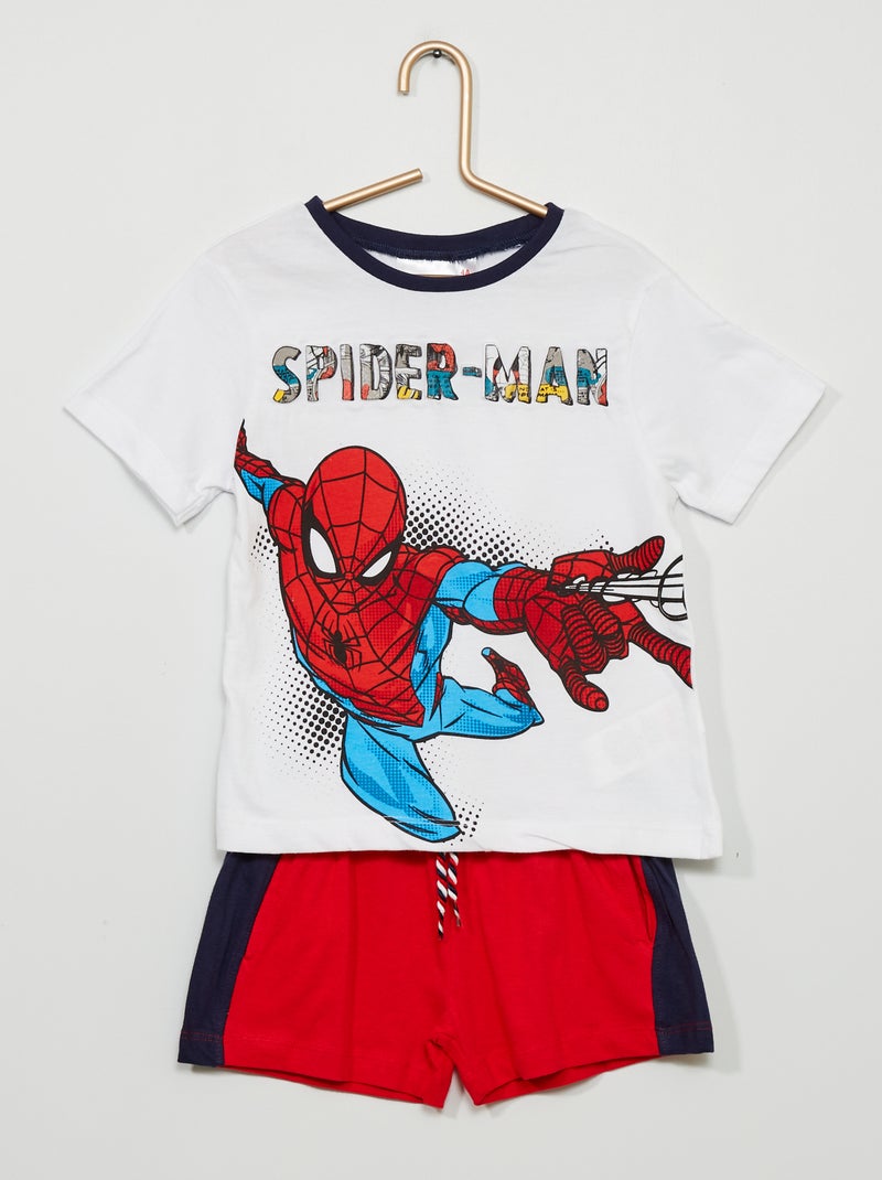 Conjunto t-shirt + bermudas 'Homem-Aranha' BRANCO - Kiabi
