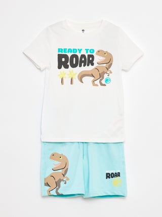 Conjunto t-shirt + bermudas 'Parque Jurássico'  - 2 peças