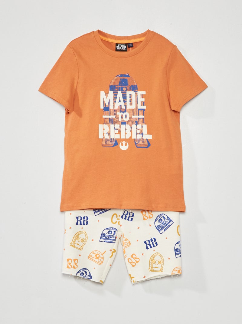 Conjunto t-shirt + bermudas 'Star Wars' MARROM - Kiabi