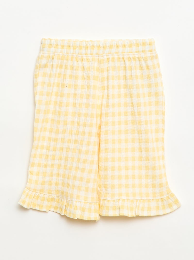 Conjunto t-shirt + calças - 2 bolsos Amarelo - Kiabi