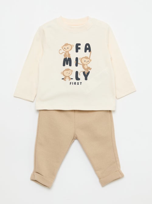 Conjunto t-shirt + calças - 2 peças - Kiabi