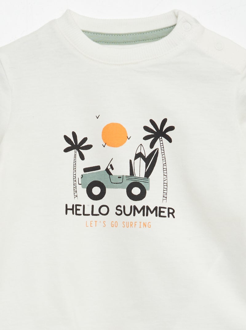 Conjunto t-shirt + calças - 2 peças BRANCO - Kiabi