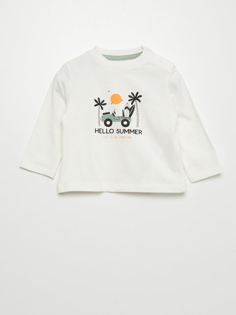 Conjunto t-shirt + calças - 2 peças BRANCO - Kiabi