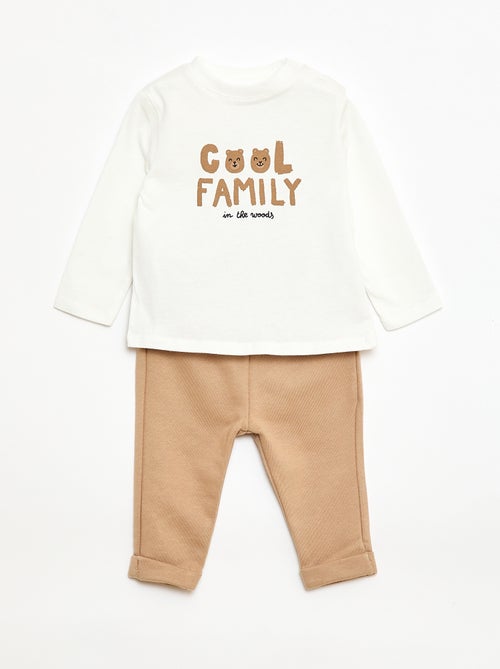 Conjunto t-shirt + calças - 2 peças - Kiabi