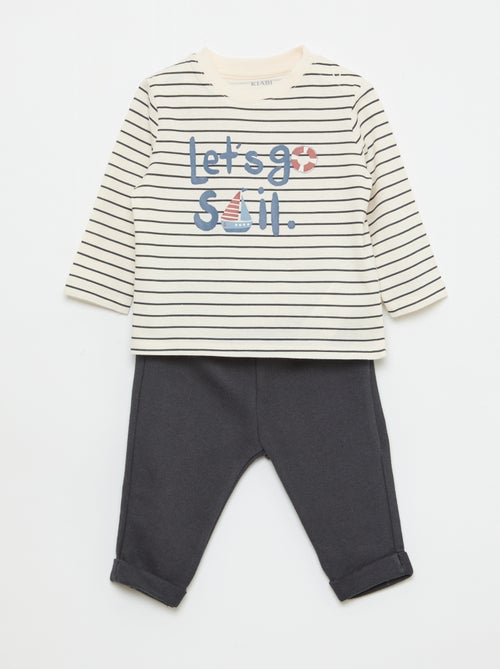 Conjunto t-shirt + calças - 2 peças - Kiabi