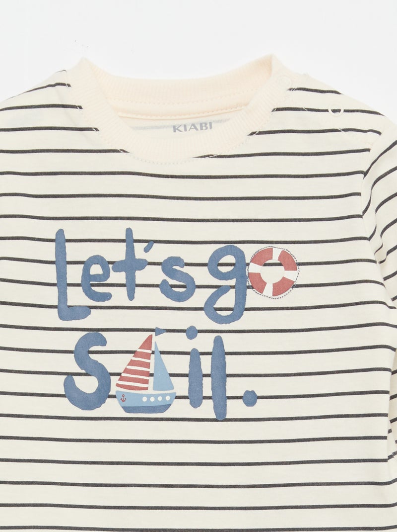 Conjunto t-shirt + calças - 2 peças Branco - Kiabi