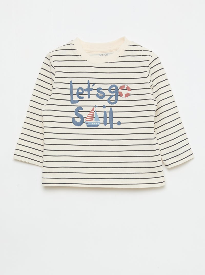 Conjunto t-shirt + calças - 2 peças Branco - Kiabi
