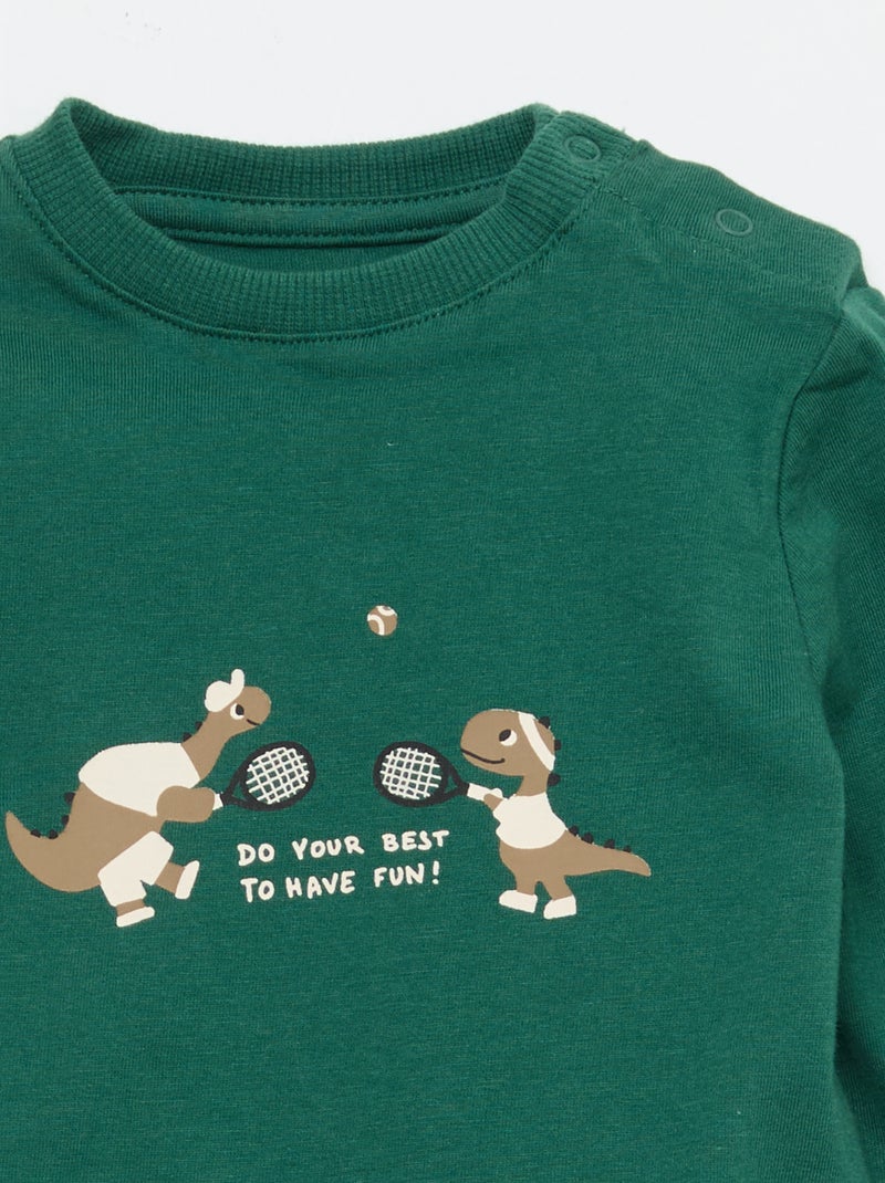 Conjunto t-shirt + calças - 2 peças Verde - Kiabi