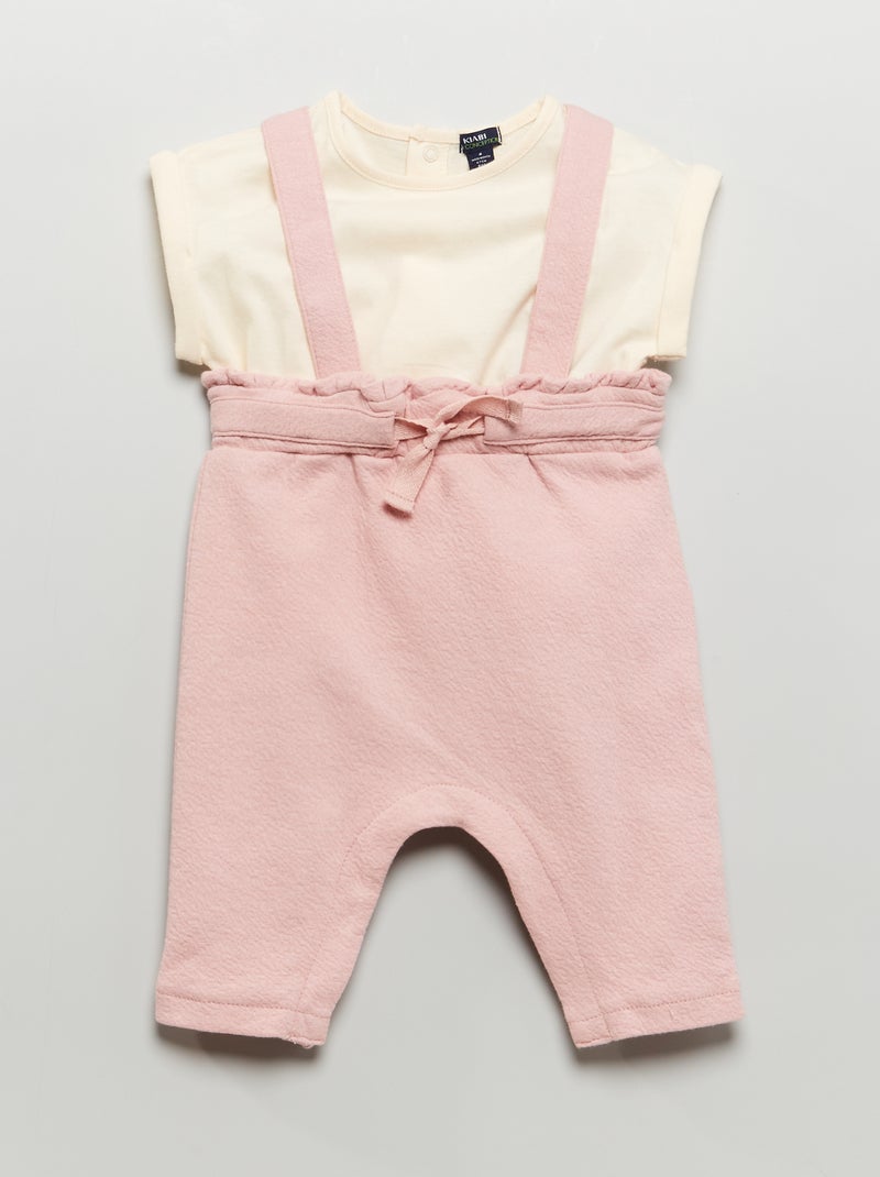 Conjunto t-shirt + calças com alças - 2 peças VIOLETA - Kiabi