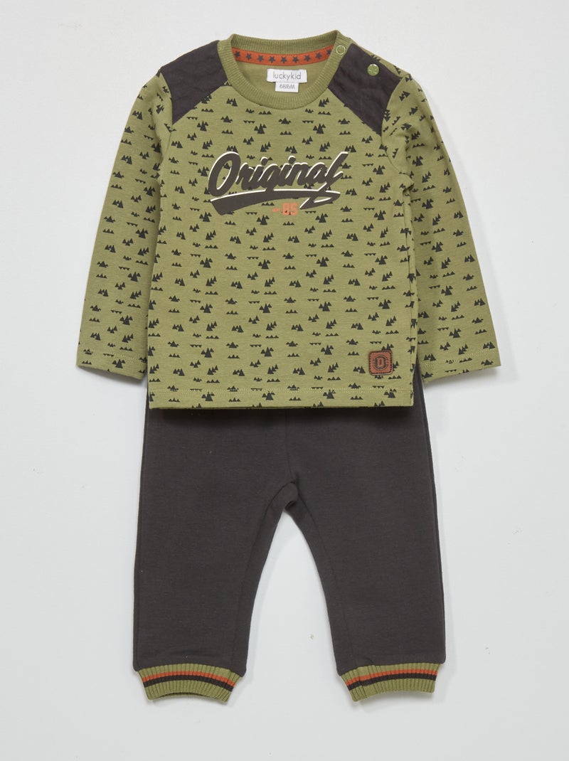 Conjunto t-shirt + calças de fato de treino - 2 peças AZUL - Kiabi