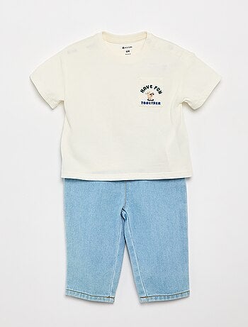 Conjunto t-shirt + calças de ganga - 2 peças