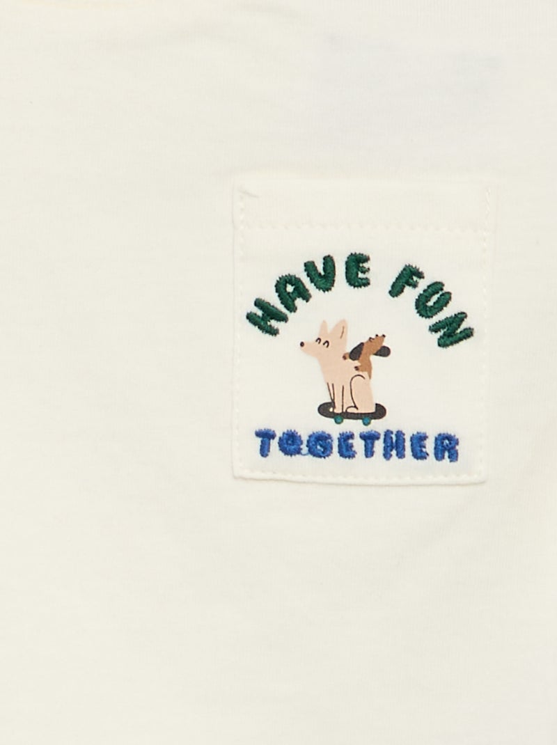 Conjunto t-shirt + calças de ganga - 2 peças Branco - Kiabi