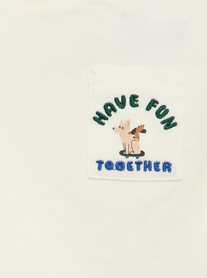 Conjunto t-shirt + calças de ganga - 2 peças Branco - Kiabi