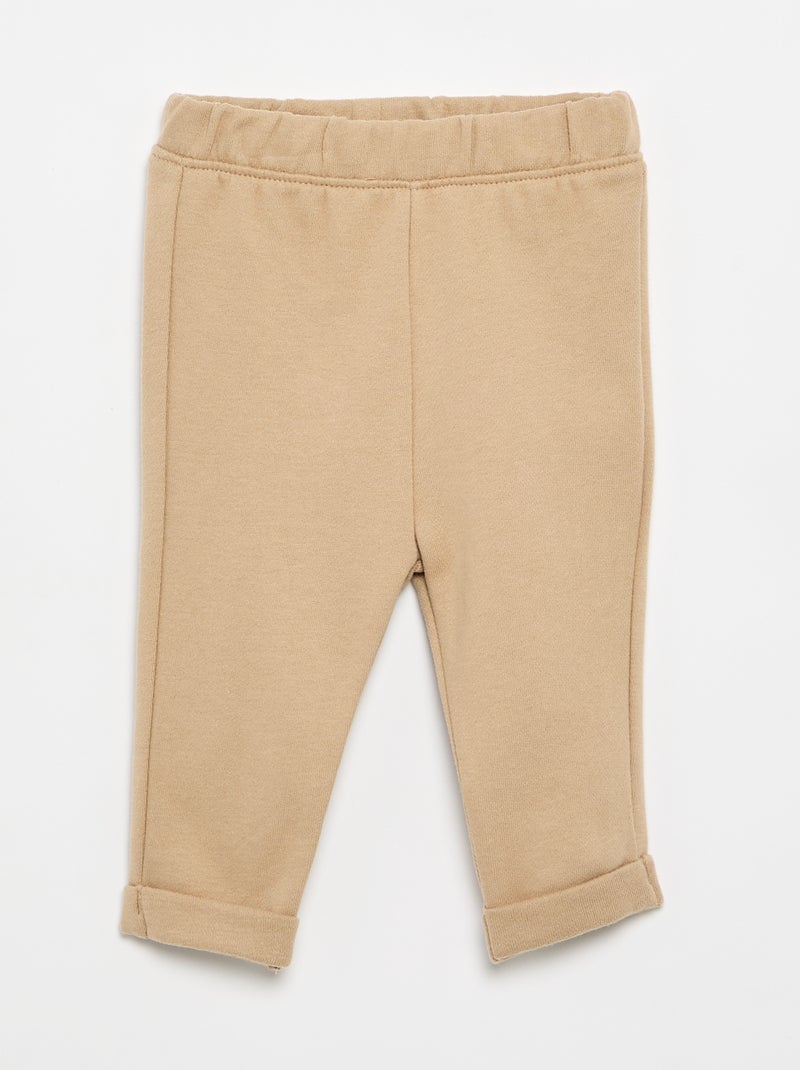 Conjunto t-shirt + Calças de jogging - 2 peças Bege - Kiabi