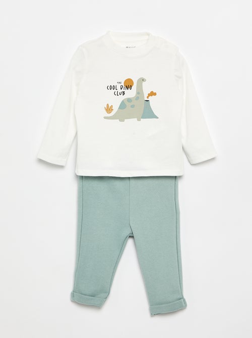 Conjunto t-shirt + Calças de jogging - 2 peças - Kiabi