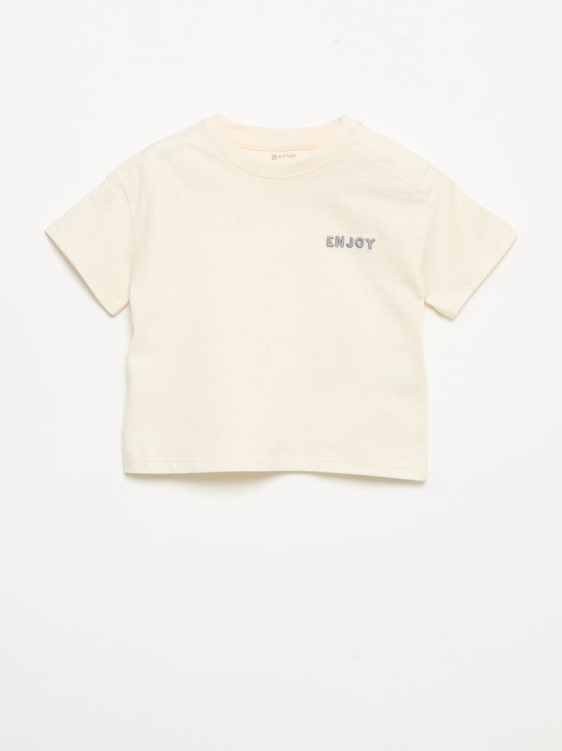 Conjunto T-shirt + calças de jogging Branco - Kiabi
