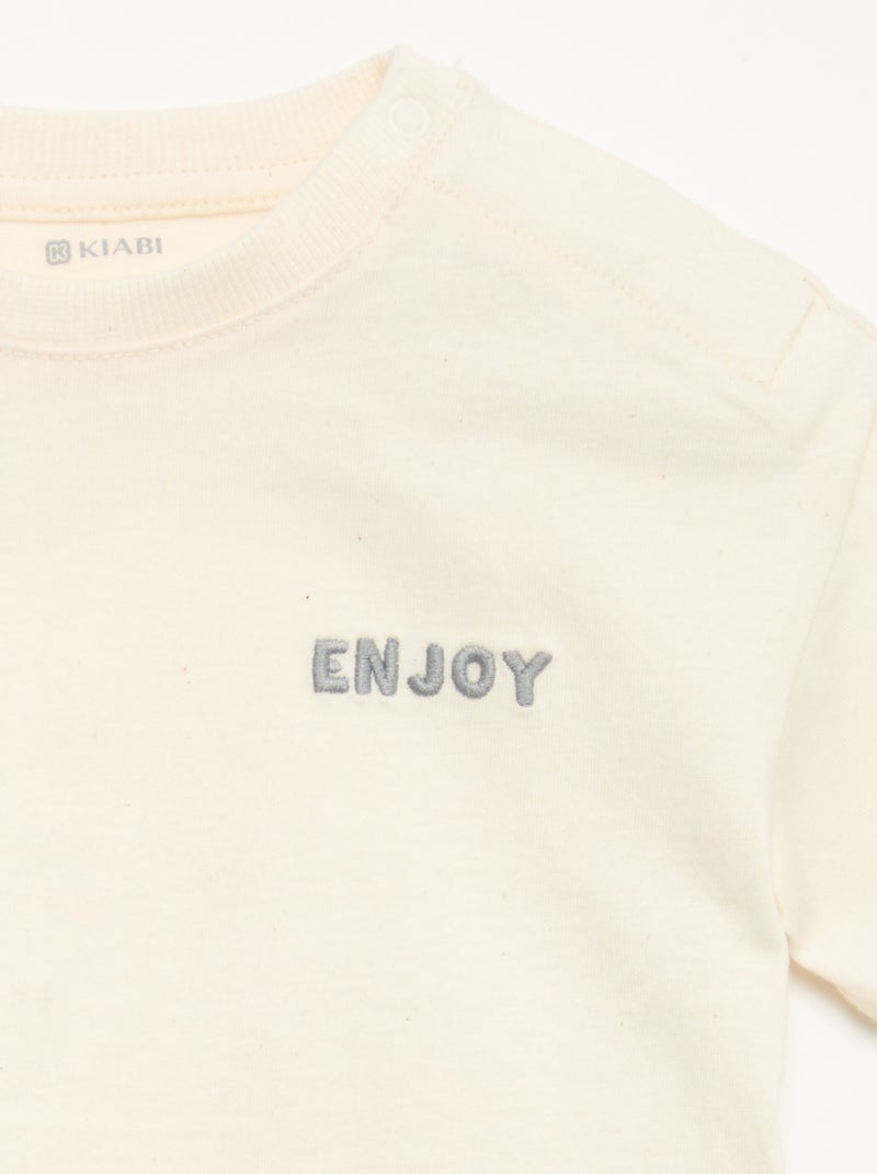 Conjunto T-shirt + calças de jogging Branco - Kiabi