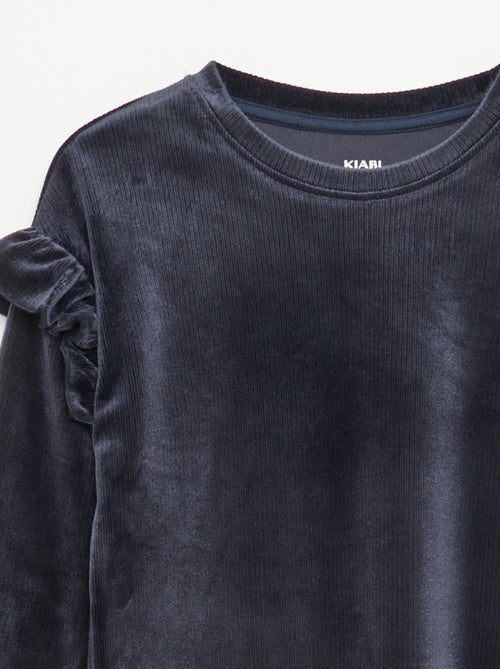 Conjunto t-shirt + calças de veludo - 2 peças - Kiabi