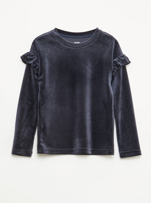 Conjunto t-shirt + calças de veludo - 2 peças - Kiabi