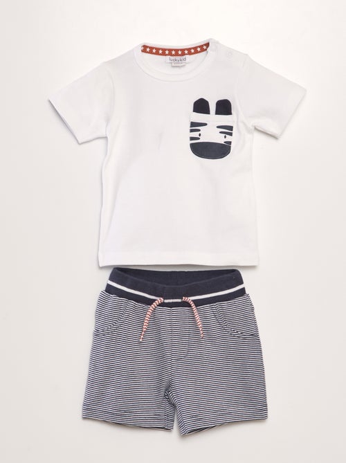 Conjunto t-shirt + calções  - 2 pares - Kiabi
