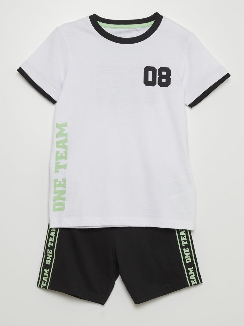 Conjunto t-shirt + calções  - 2 peças BRANCO - Kiabi