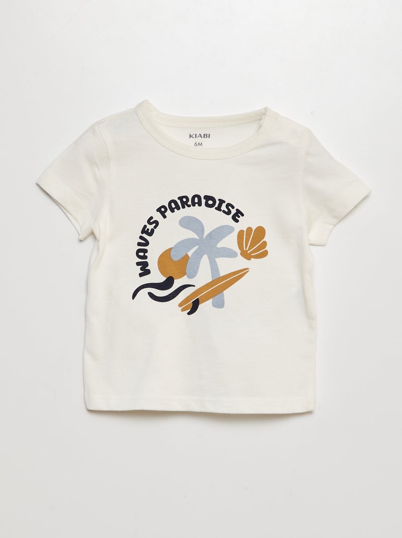 Conjunto t-shirt + calções  - 2 peças BRANCO - Kiabi