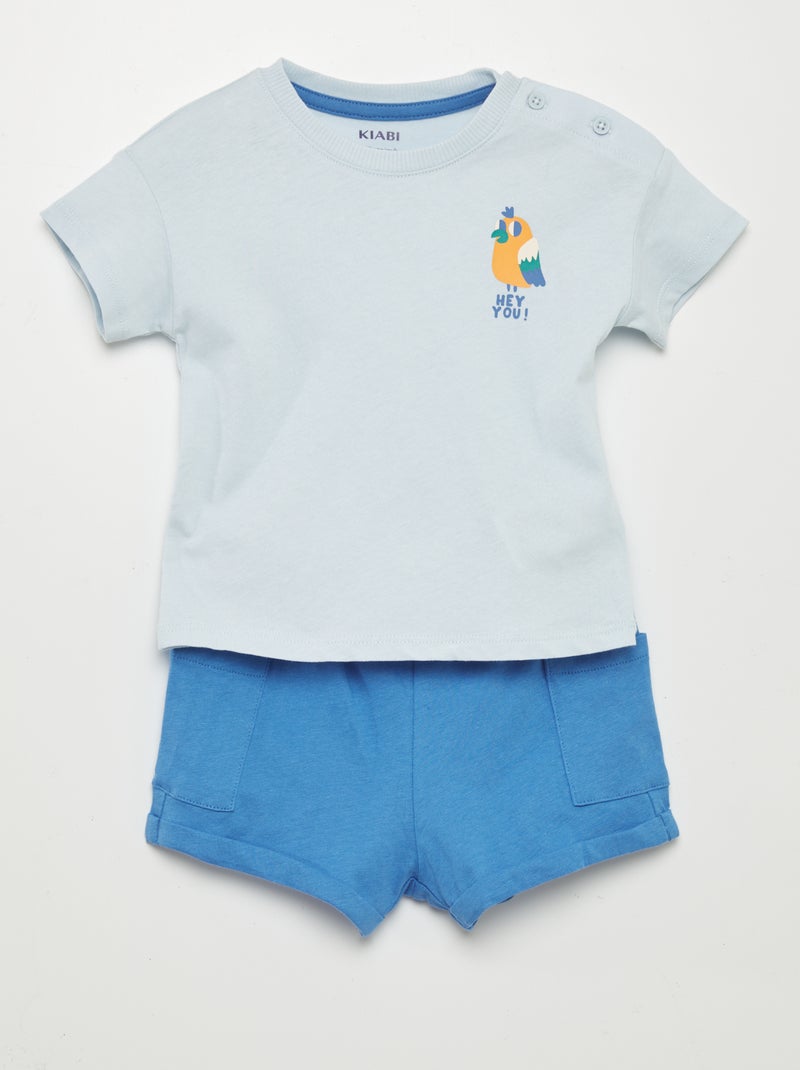 Conjunto t-shirt + calções AZUL - Kiabi