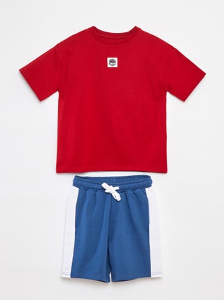 Conjunto t-shirt + calções bicolores - 2 peças